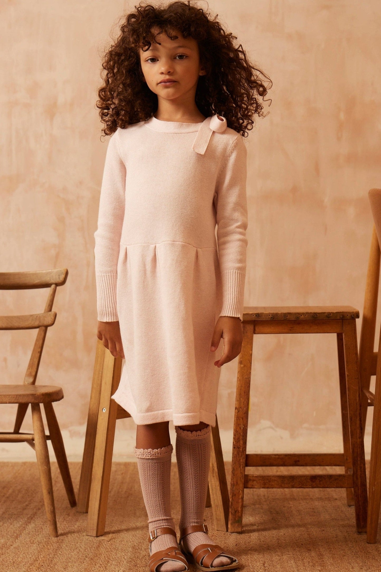Ribbon Tie  Dress | Blush by MIKA & MILO, organic cotton, vetted by KIDDYKIND
