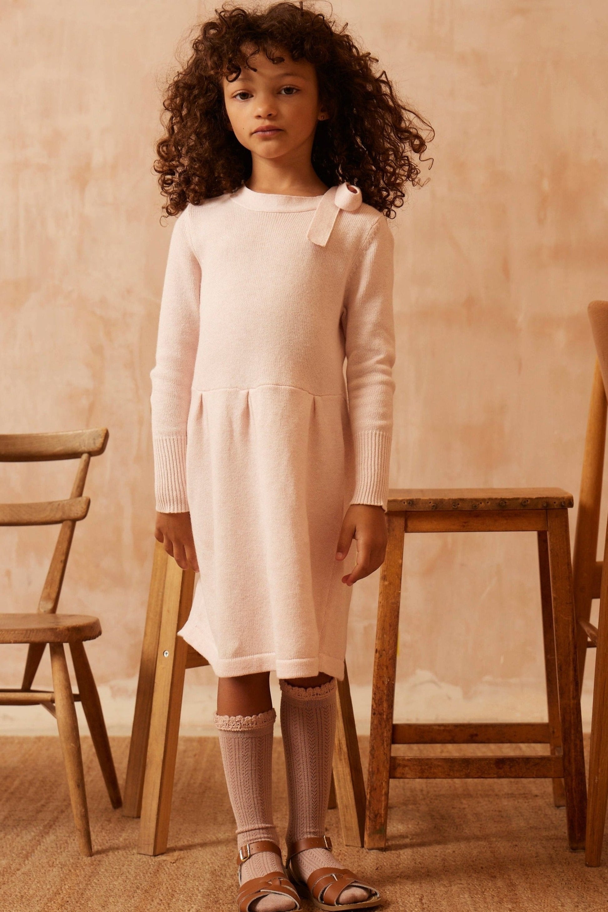 Ribbon Tie  Dress | Blush by MIKA & MILO, organic cotton, vetted by KIDDYKIND