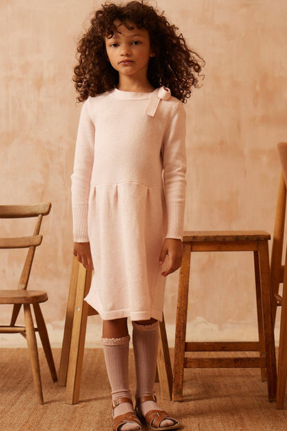 Ribbon Tie  Dress | Blush by MIKA & MILO, organic cotton, vetted by KIDDYKIND