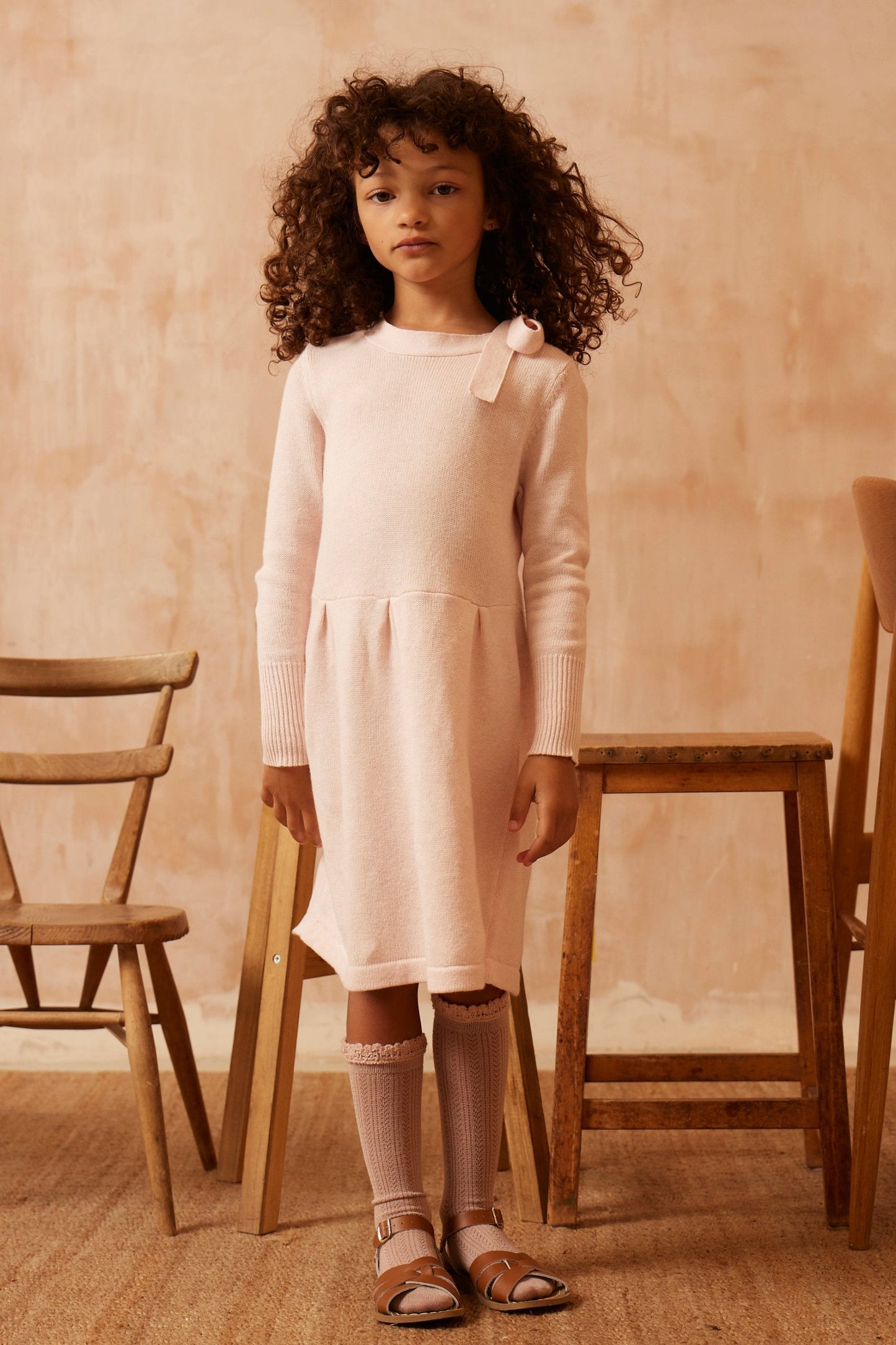 Ribbon Tie  Dress | Blush by MIKA & MILO, organic cotton, vetted by KIDDYKIND