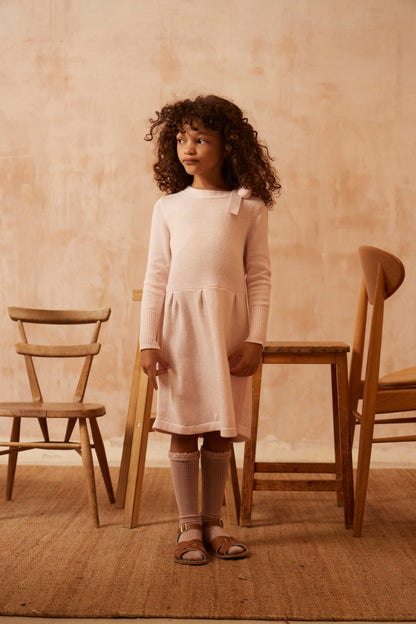 Ribbon Tie  Dress | Blush by MIKA & MILO, organic cotton, vetted by KIDDYKIND