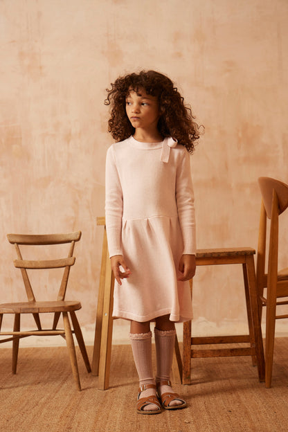 Ribbon Tie  Dress | Blush by MIKA & MILO, organic cotton, vetted by KIDDYKIND