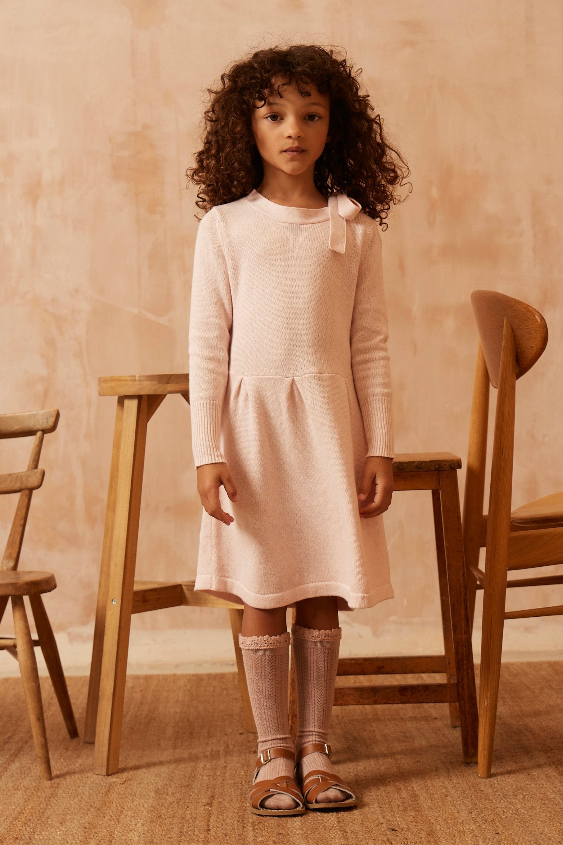 Ribbon Tie  Dress | Blush by MIKA & MILO, organic cotton, vetted by KIDDYKIND