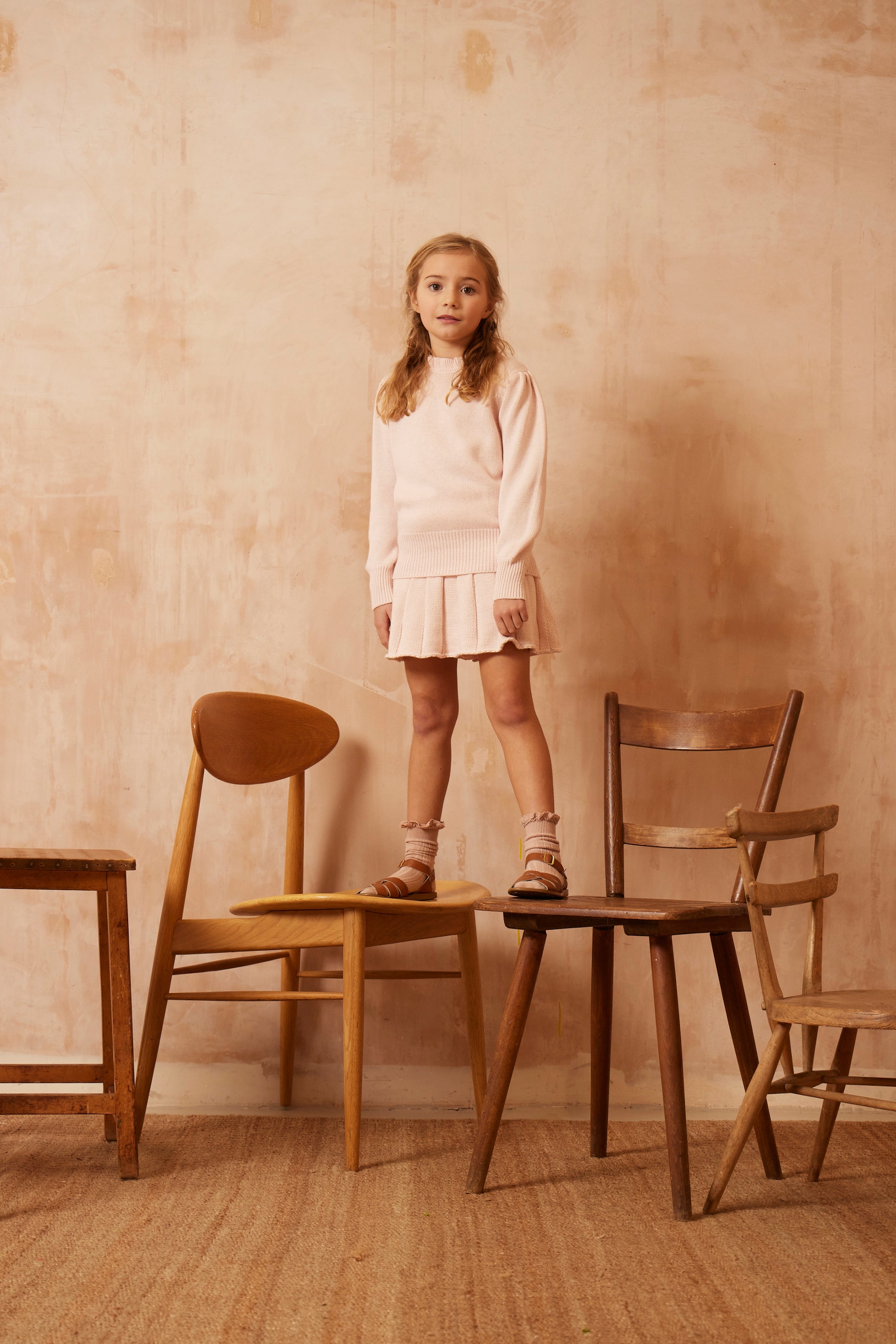 Ruffled Collared Jumper | Blush