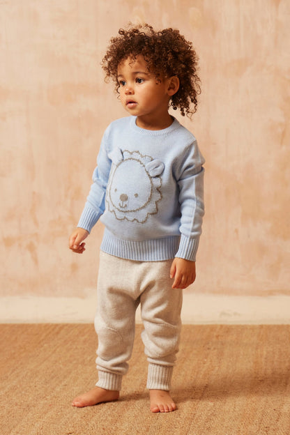 MIKA & MILO Baby Pants with Knee Pads | Grey - - organic cotton cashmere