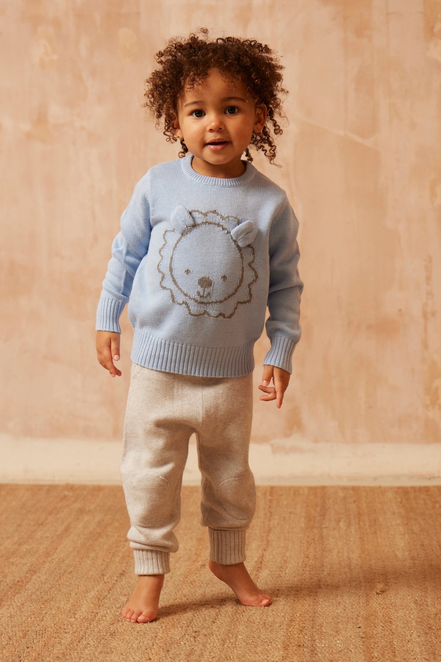 MIKA & MILO Baby Lion Jumper | Sky - - organic cotton cashmere