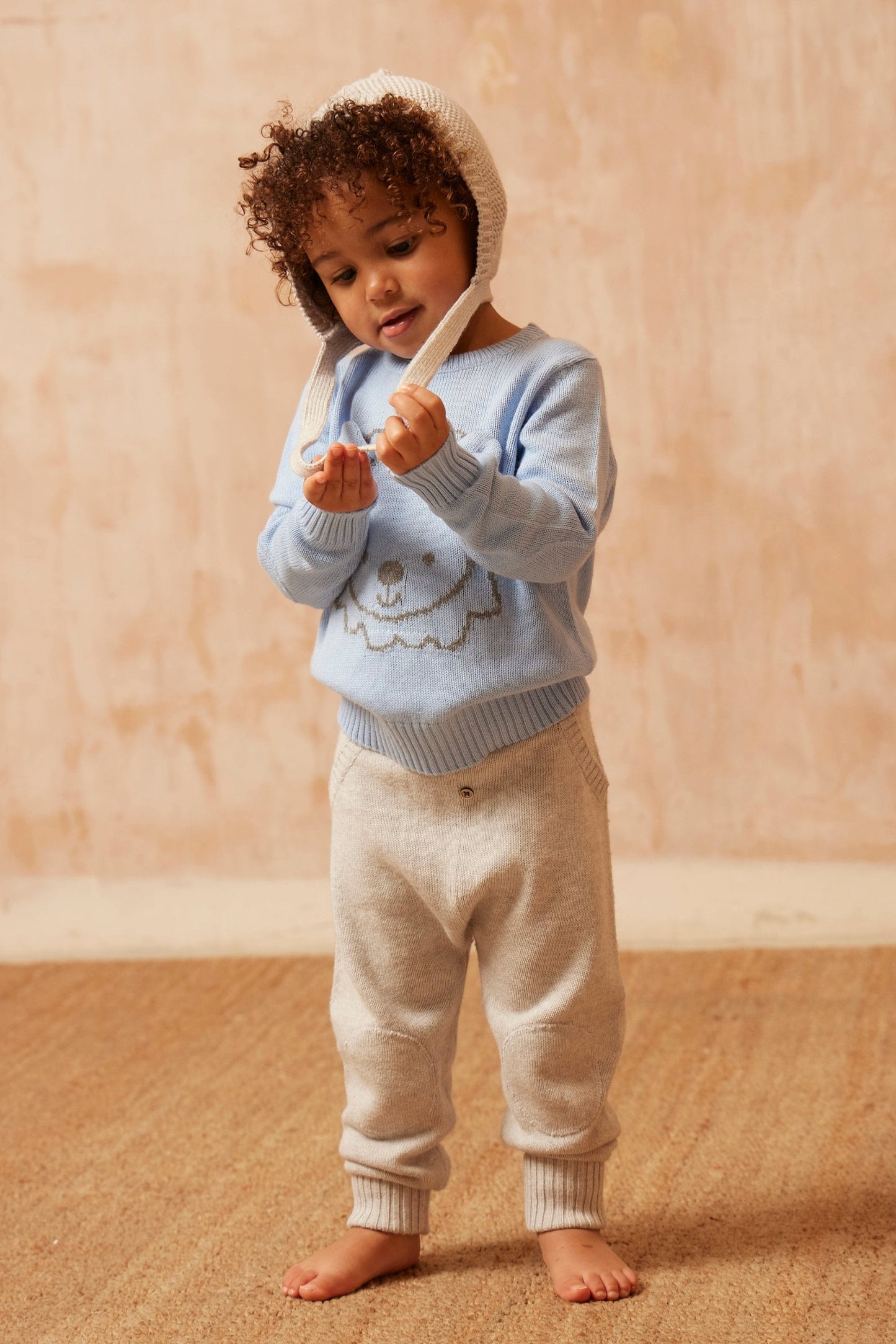 MIKA & MILO Baby Pants with Knee Pads | Grey - - organic cotton cashmere
