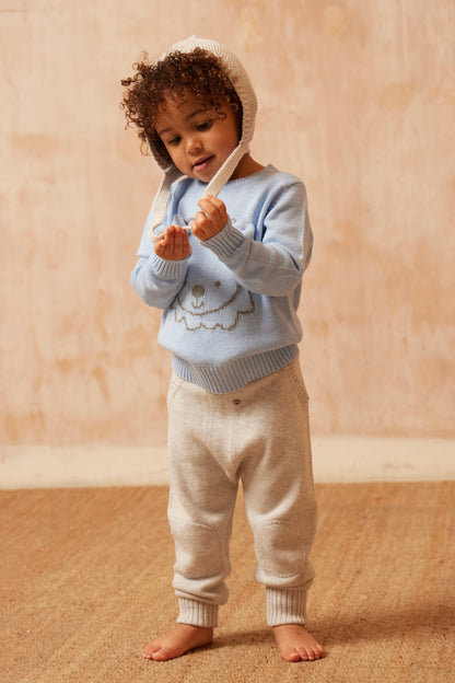 MIKA & MILO Baby Pants with Knee Pads | Grey - - organic cotton cashmere