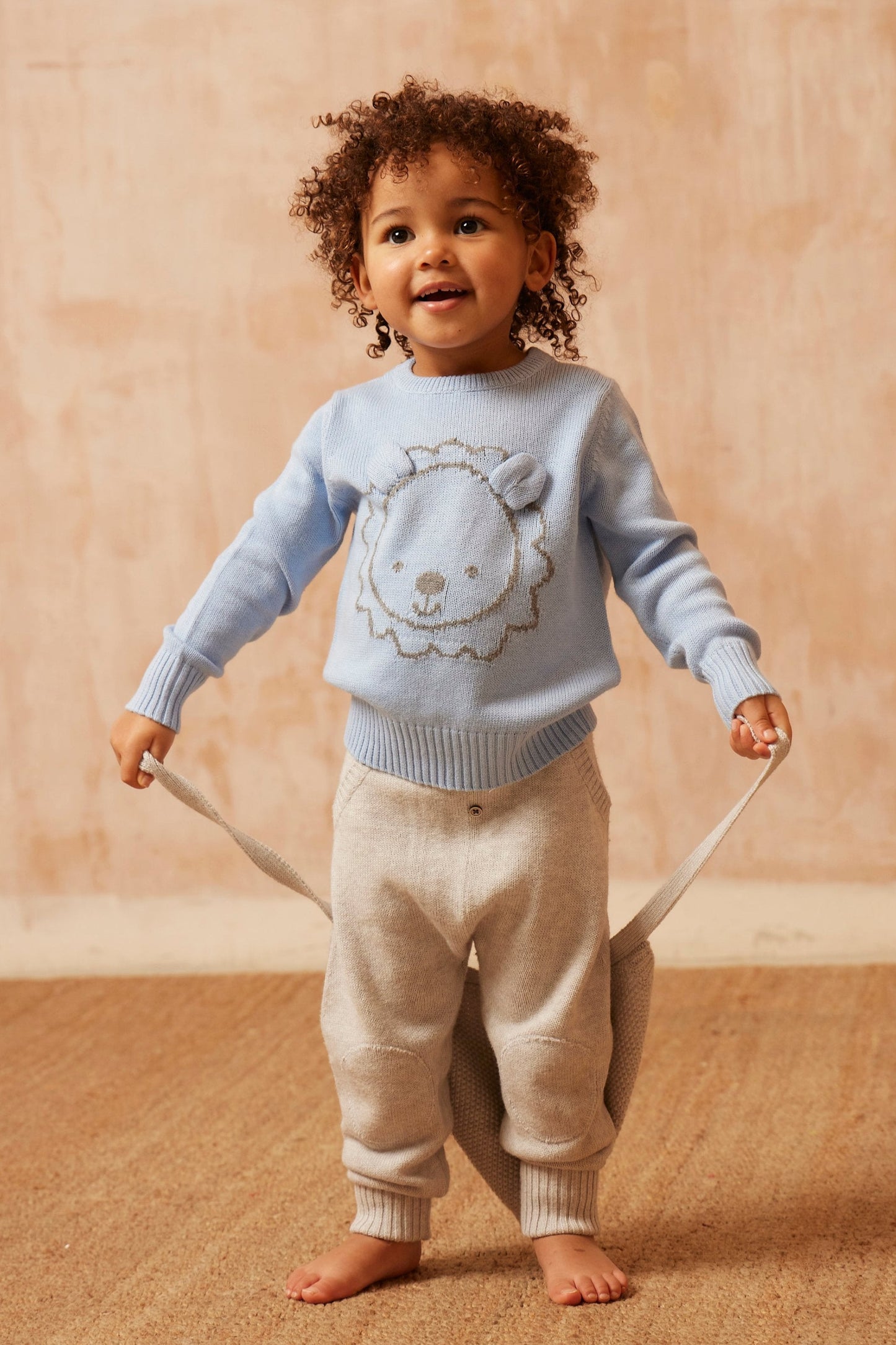 MIKA & MILO Baby Pants with Knee Pads | Grey - - organic cotton cashmere