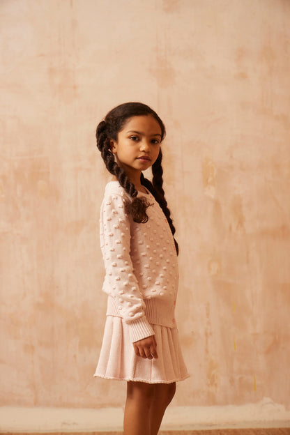 Popcorn Knit Jumper | Blush by MIKA & MILO, organic cotton, vetted by KIDDYKIND
