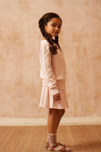Popcorn Knit Jumper | Blush by MIKA & MILO, organic cotton, vetted by KIDDYKIND