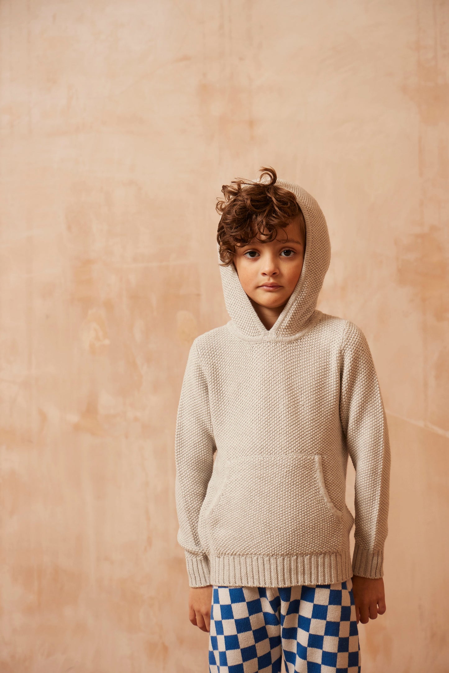 Moss Stitch Hoodie | Grey by MIKA & MILO, organic cotton, vetted by KIDDYKIND