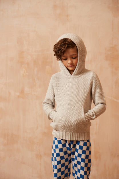 Moss Stitch Hoodie | Grey by MIKA & MILO, organic cotton, vetted by KIDDYKIND