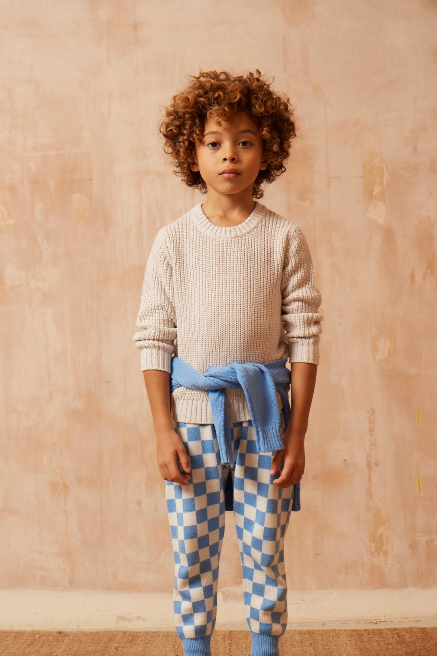 Boys Fisherman Jumper | Chalk by MIKA & MILO, organic cotton, vetted by KIDDYKIND