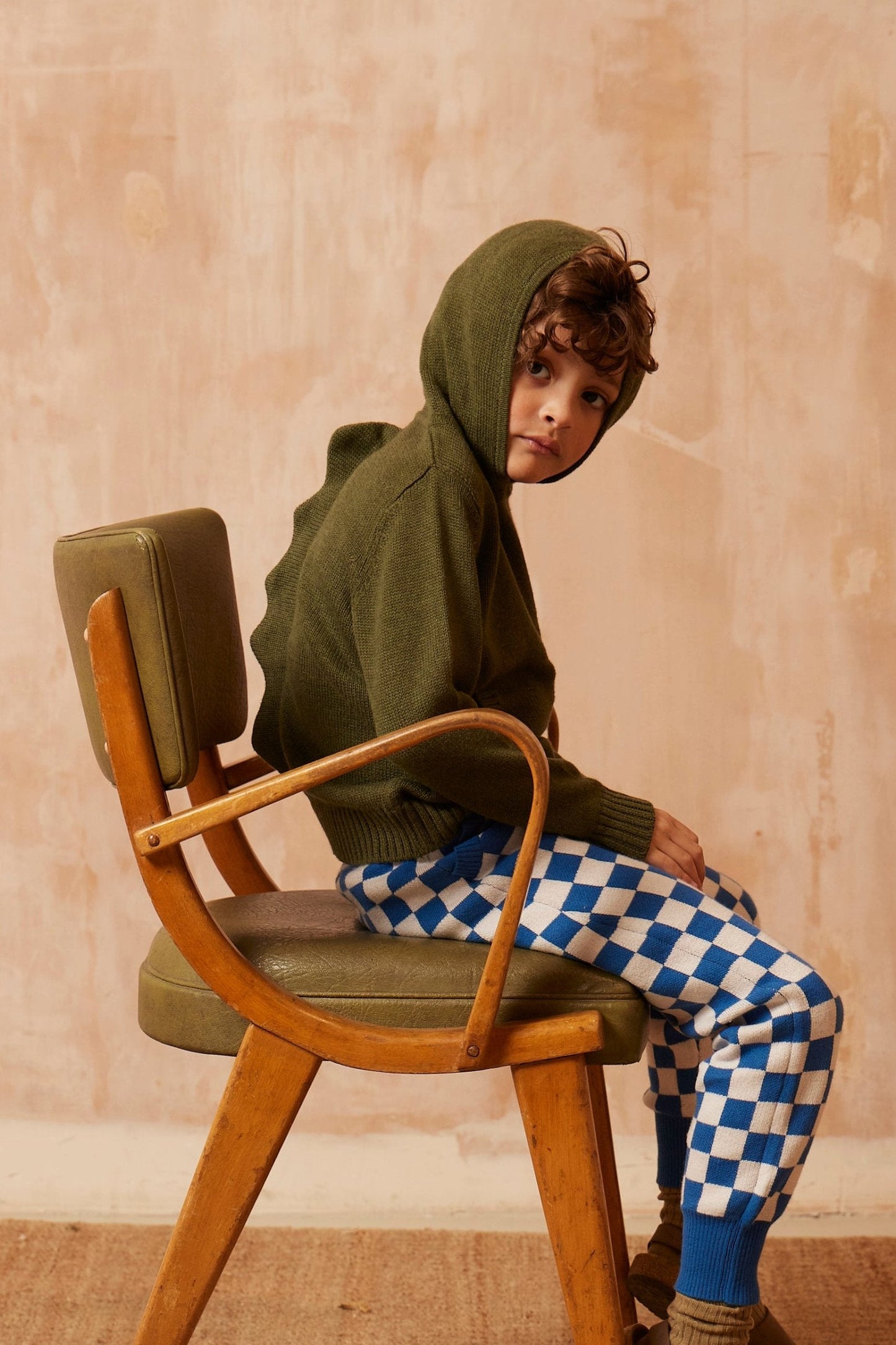 MIKA & MILO Dino Hoodie | Avocado - - organic cotton cashmere