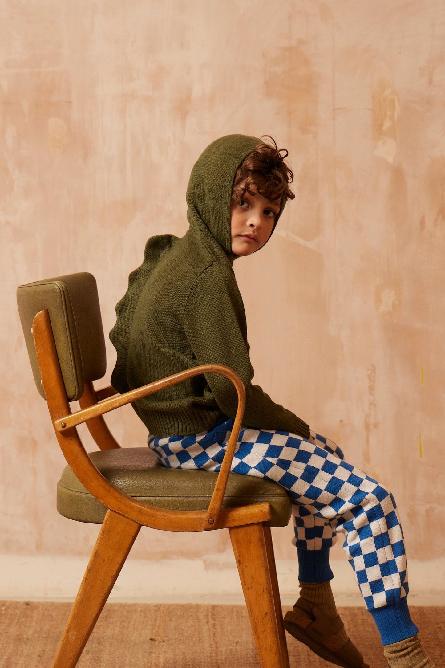 MIKA & MILO Dino Hoodie | Avocado - - organic cotton cashmere
