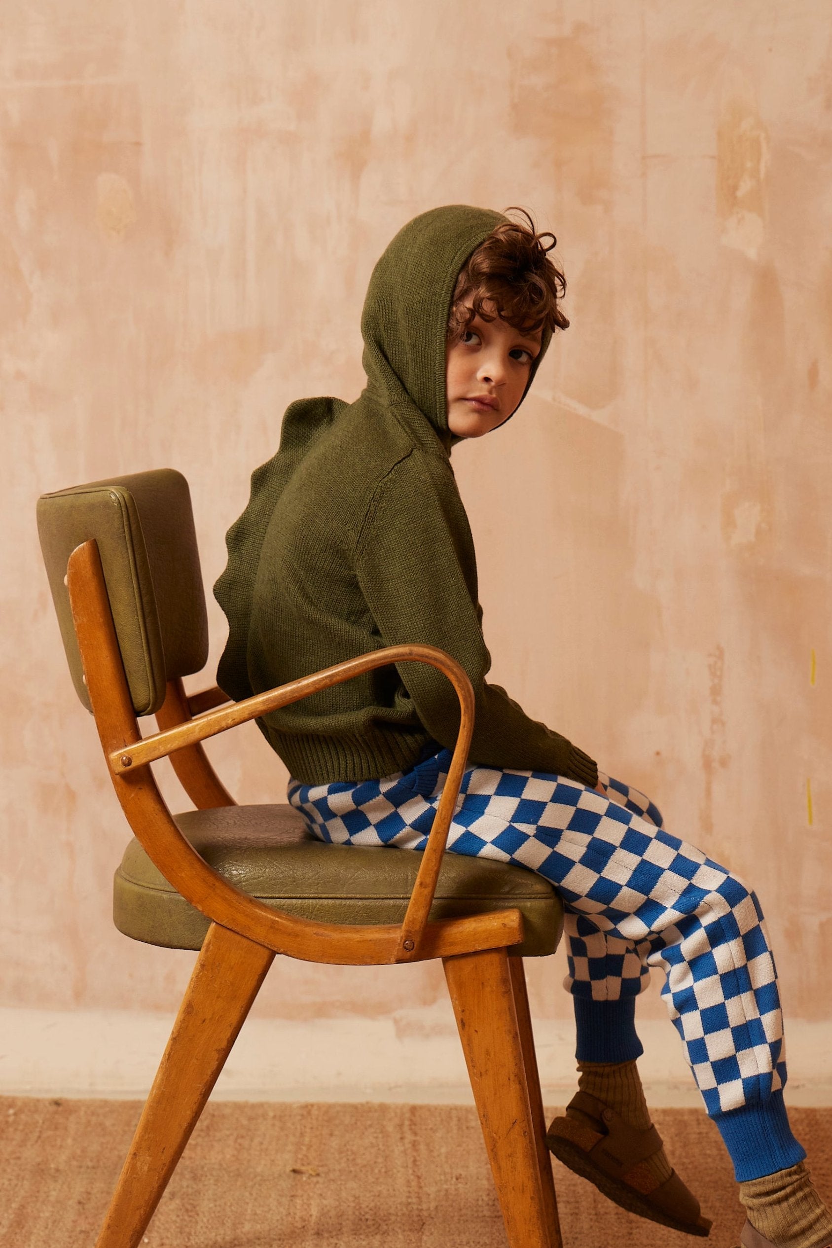MIKA & MILO Dino Hoodie | Avocado - - organic cotton cashmere