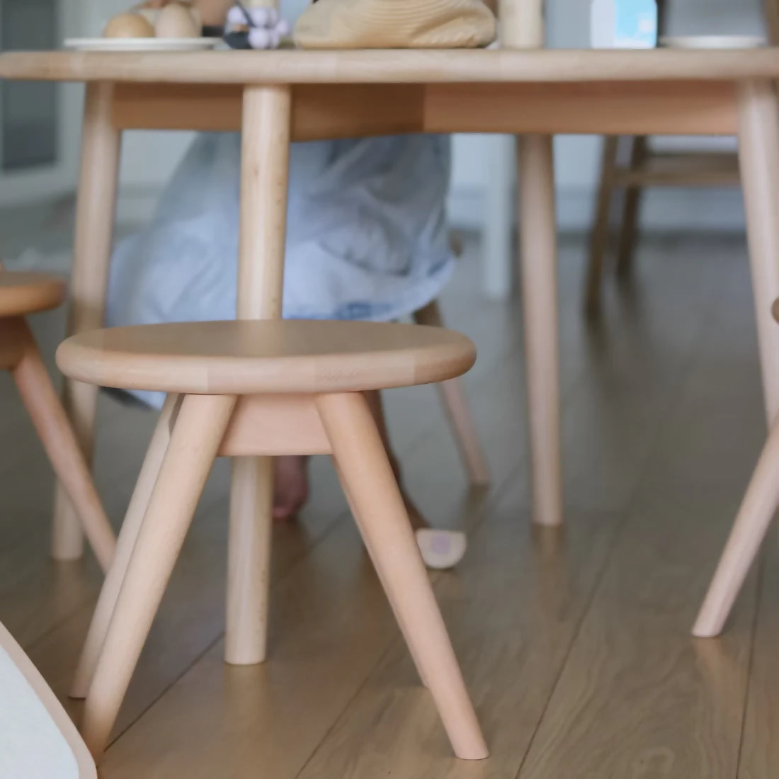 kids wooden table and chairs kids stool curve lab