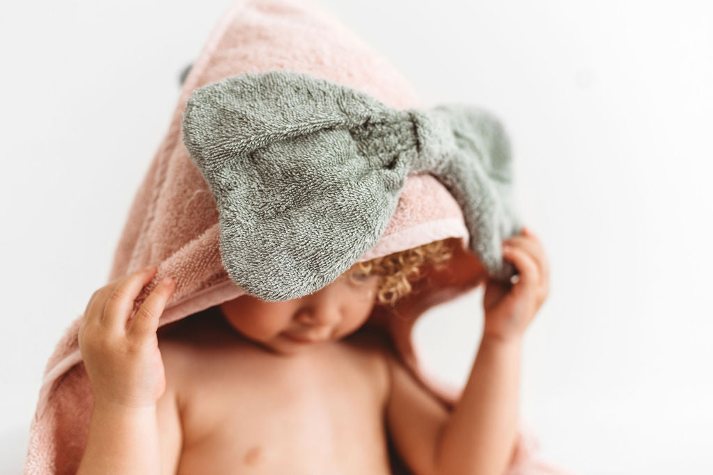 100% Organic Baby Hooded Towel (With Bow)