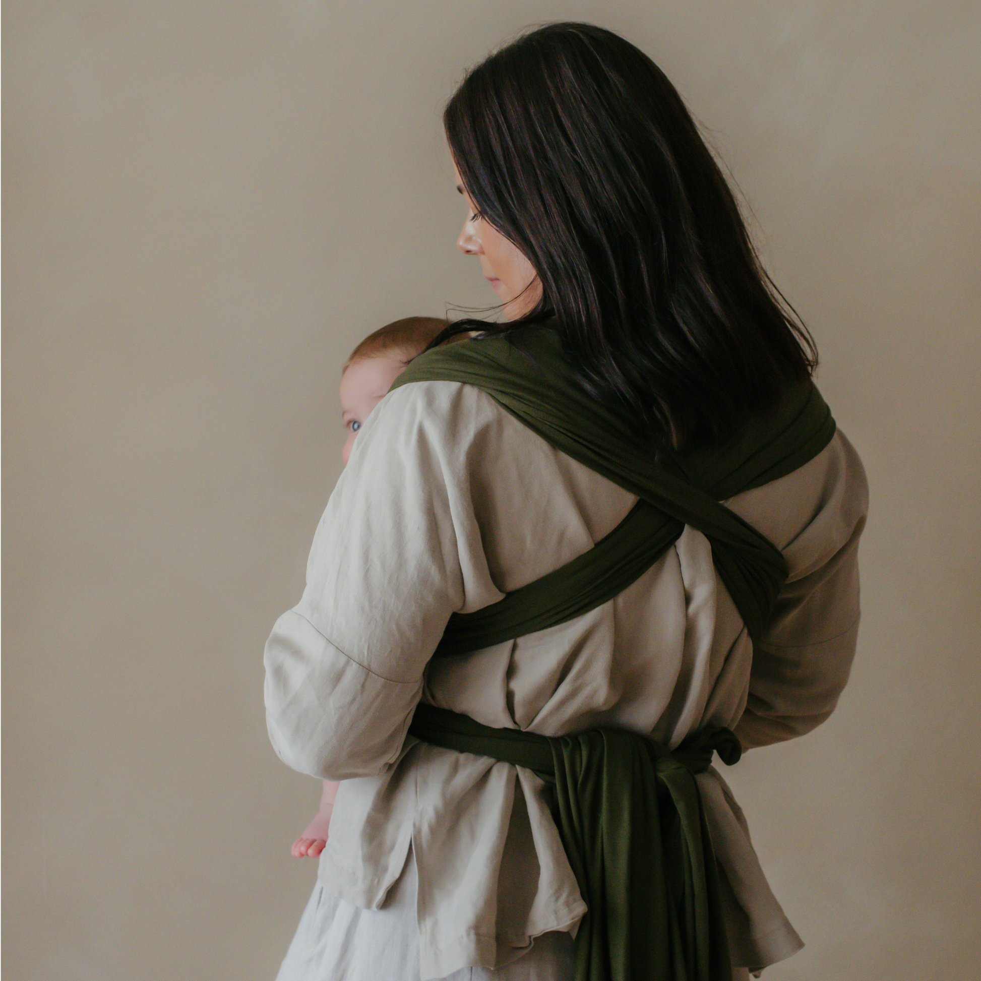Sage Green - Baby Wrap Carrier by Sustainabub, organic cotton, vetted by KIDDYKIND