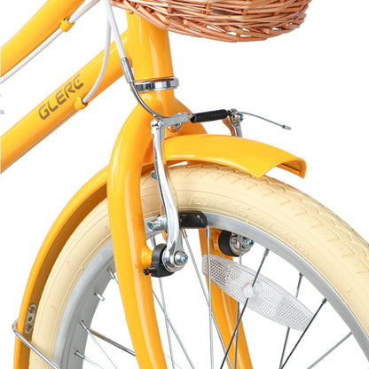 Glerc Missy 24 inch 6-speed beach cruiser kids bike with wicker basket and rear rack, view 9