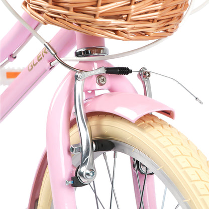 Glerc Missy 20 inch 6-speed beach cruiser kids bike with wicker basket and rear rack, view 14