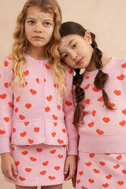 Love Hearts Ruffled Jacket | Bubble Gum