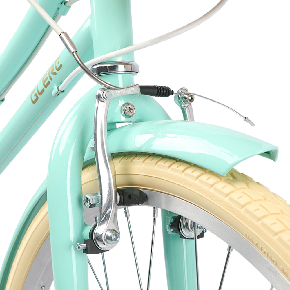 Glerc Missy 20 inch 6-speed beach cruiser kids bike with wicker basket, view 4