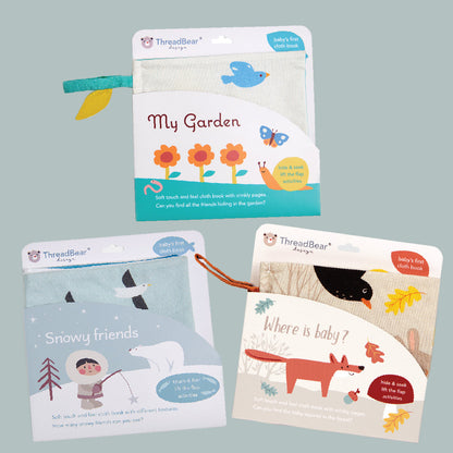 Baby Activity Book Set of 3 Bundle ( My Garden,  Where is Baby,  Snowy Friends)