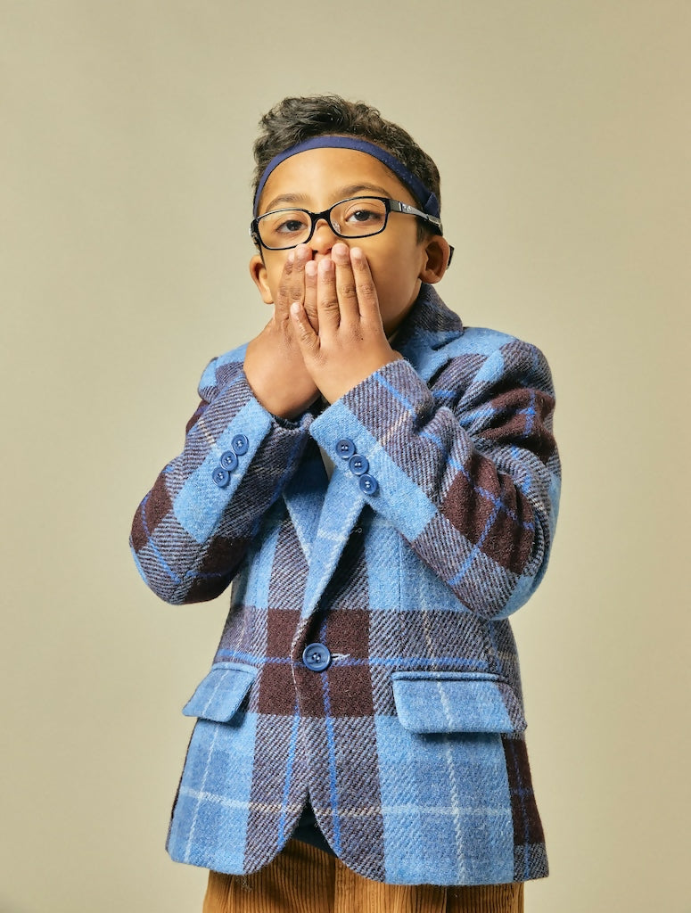 Best Bear Tweed Blazer in Blue one 