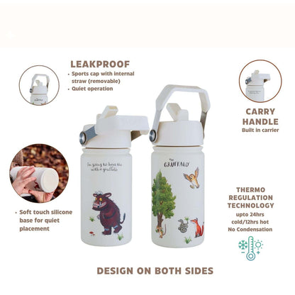 Eco kids bottle: 400ml Epic Gruffalo Stainless Steel Kids Water Bottle | Cream | BOTL | One Green Bottle UK