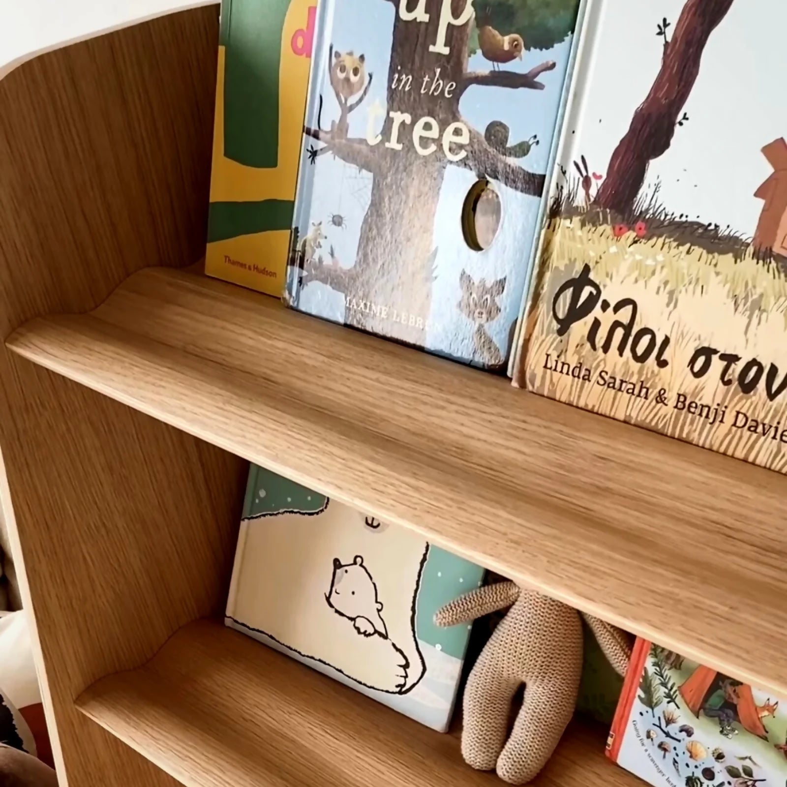 Kids wooden bookcase montessori inspired kids bookcase by curve lab