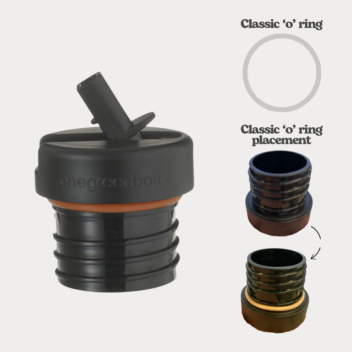 Eco kids bottle: Classic sports cap x2 replacement silicone seal | One Green Bottle UK