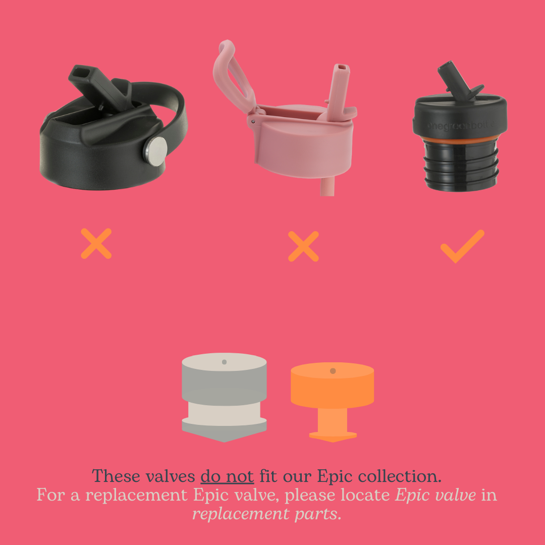 Eco kids bottle: Classic sports cap replacement x2 air valve (OG version for older style caps) | One Green Bottle UK