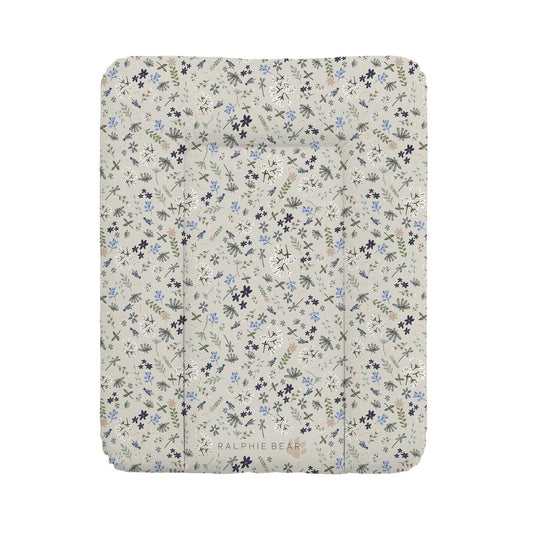 Ralphie Bear Wildflower comfort changing mat with cushioned raised edges - sustainable nursery accessories UK | Kiddykind