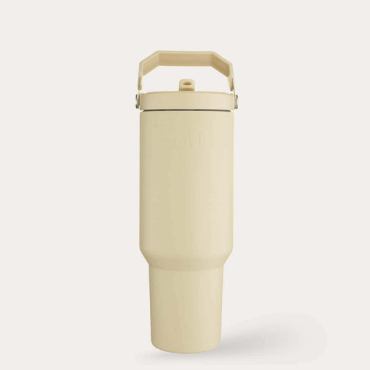 Insulated Tumbler 1000ml Leakproof Stainless Steel Cup with Straw BPA-Free | Silk Yellow | BOTL | BPA-free plastic-free kids bottle UK