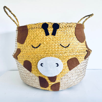 Extra large handwoven seagrass giraffe storage basket