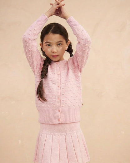 Popcorn Knit Cardigan | Blush