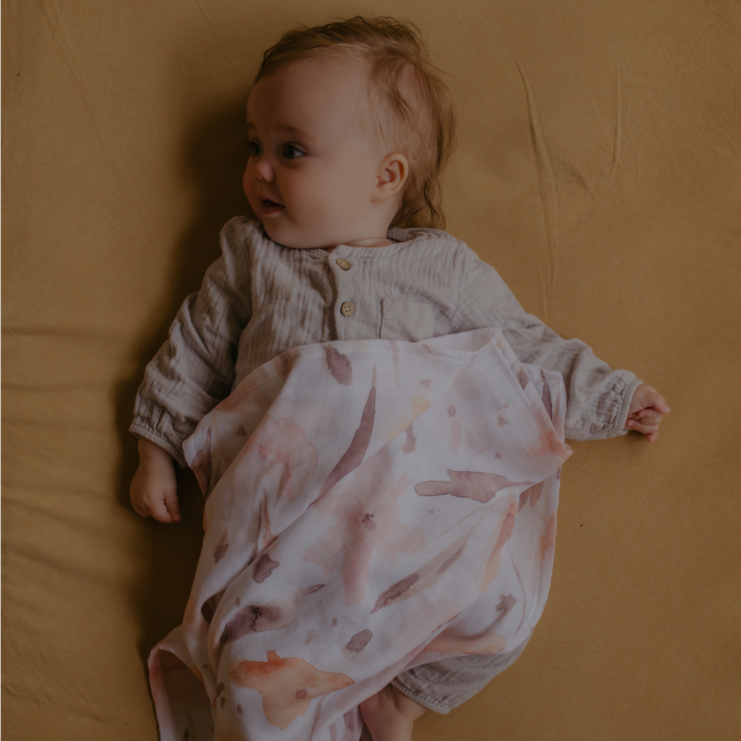 Flower Print Baby Muslin Swaddle -  (120cmx120cm) by Sustainabub, organic cotton, vetted by KIDDYKIND