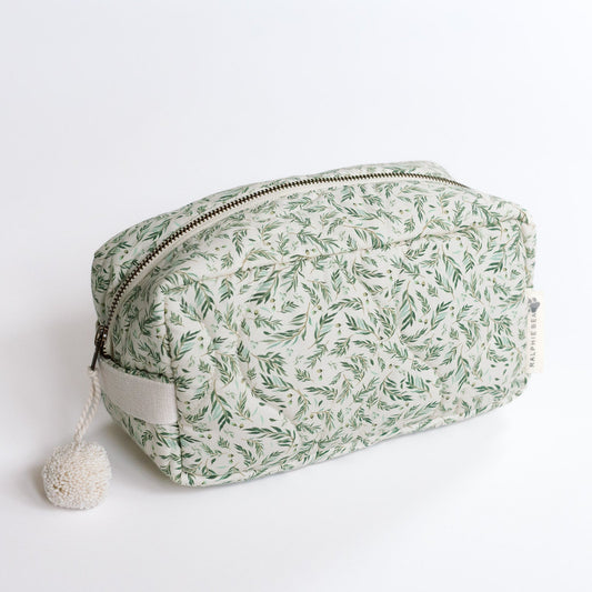 Ralphie Bear quilted washbag Willow pattern - sustainable baby travel accessories UK | Kiddykind