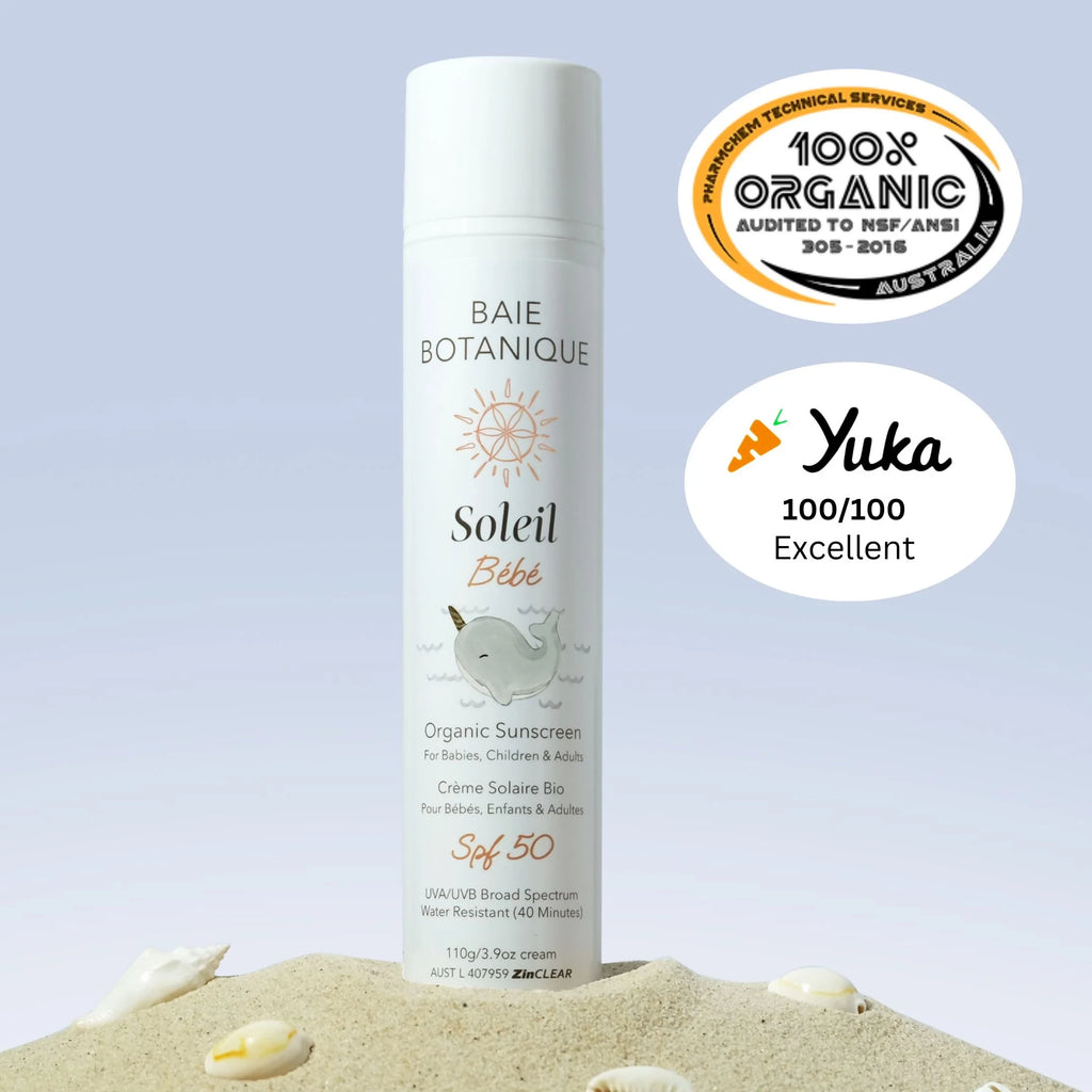 organic baby sunscreen, natural baby sunscreen, award-winning sunscreen, sunblock for babies
