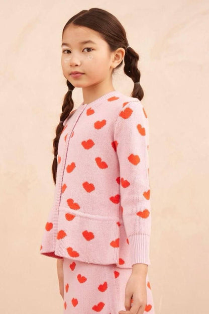 MIKA & MILO Love Hearts Pencil Skirt | Bubble Gum - - organic cotton cashmere