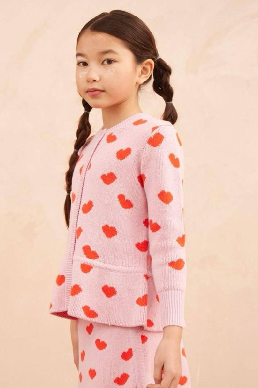 Love Hearts Ruffled Jacket | Bubble Gum