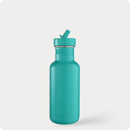 Eco kids bottle: 500ml Lightweight Stainless Steel - Not Insulated With Straw Cap | BOTL | One Green Bottle UK
