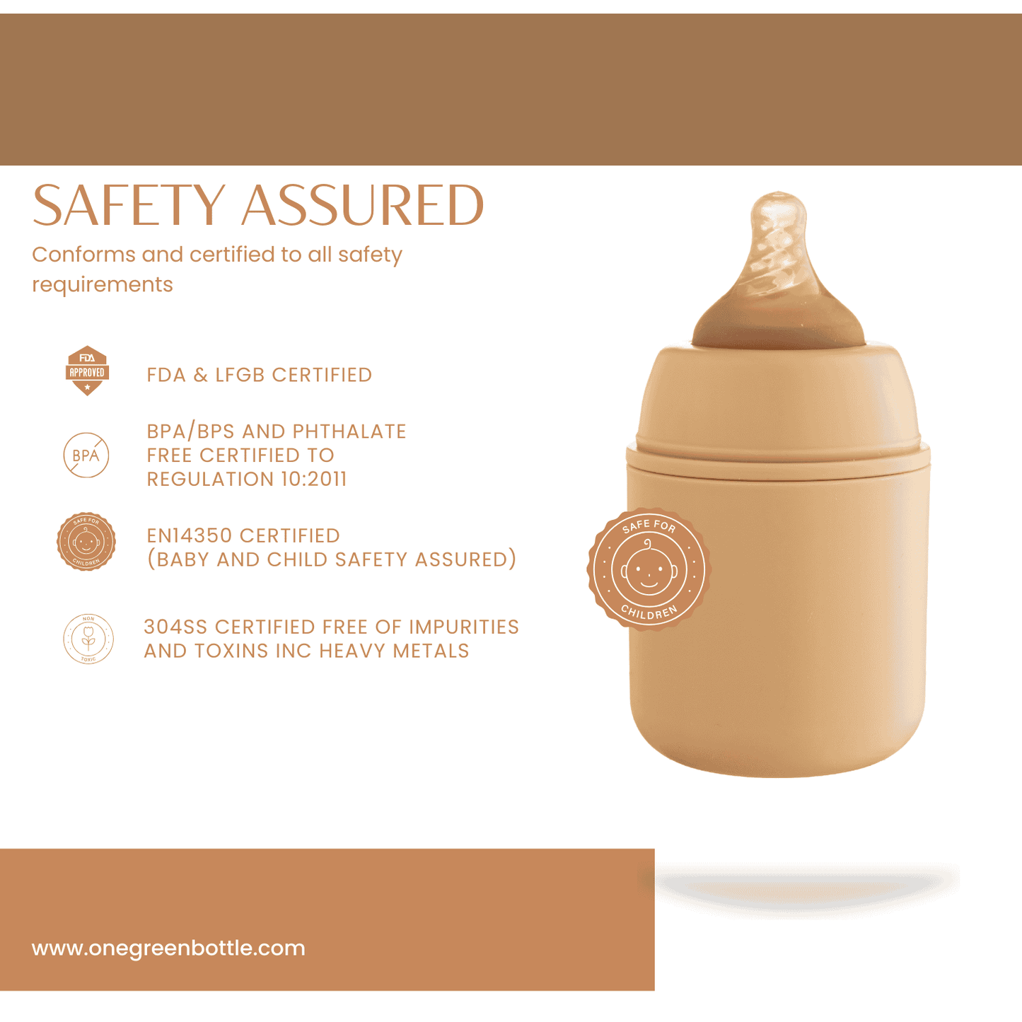 150ml Toffee stainless steel baby to toddler adaptive bottle BPA BPS free | BPA-free plastic-free kids bottle UK