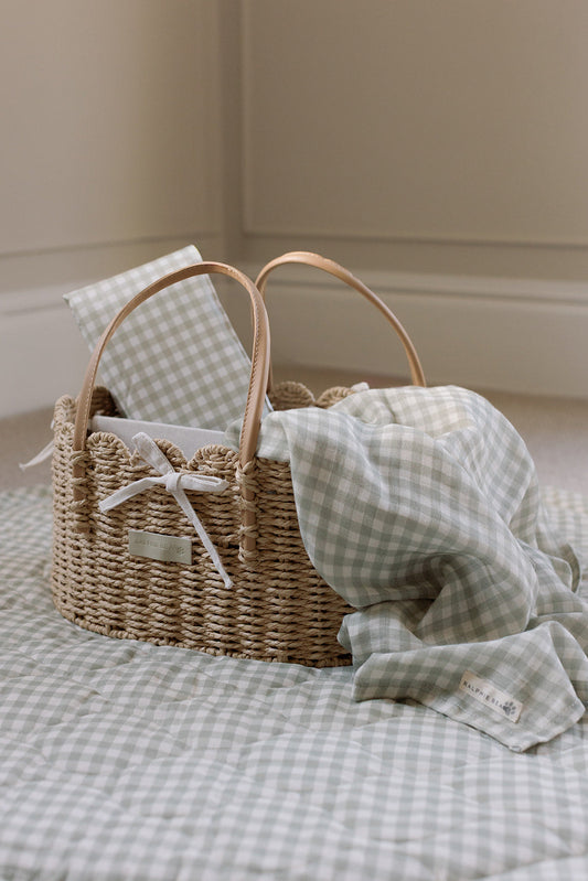 Ralphie Bear Ultimate Gift Bundle nappy caddy muslin and travel mat - sustainable baby shower gift UK | Kiddykind