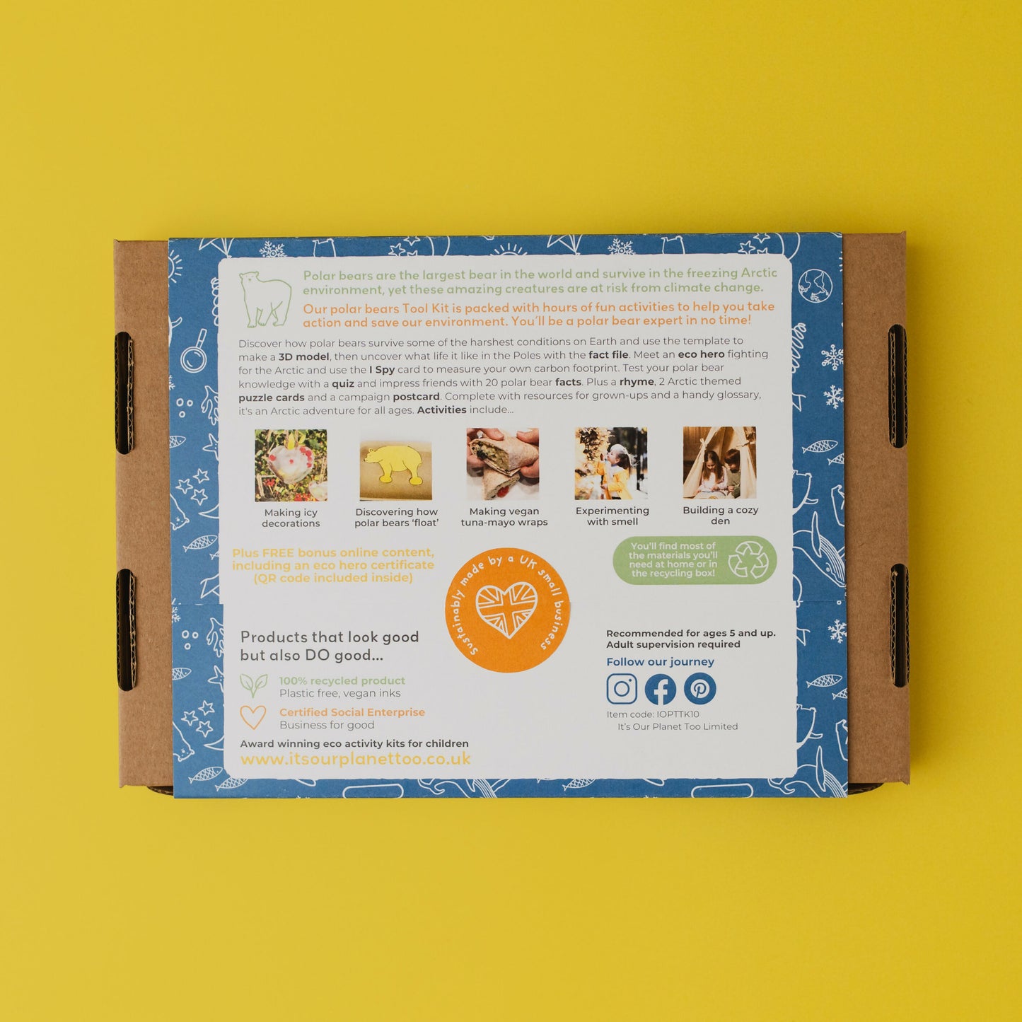PROWLING POLAR BEARS - Children’s eco activity kit (Age 5+) | open-ended wooden toy for kids UK