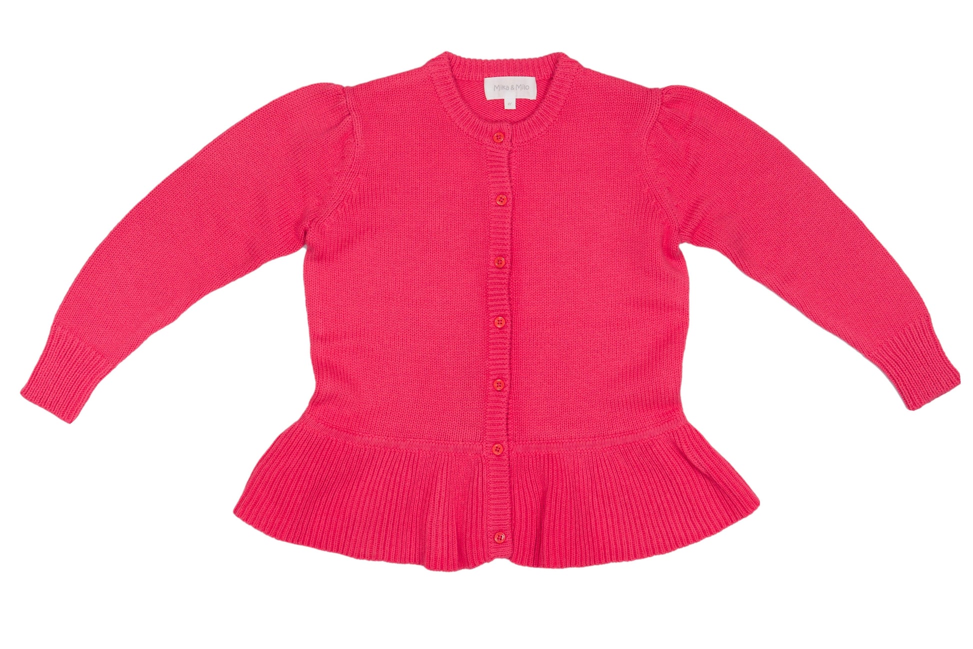 Ruffled Hem Jacket | Raspberry by MIKA & MILO, organic cotton, vetted by KIDDYKIND