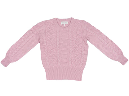 cute girls organic cotton cable knit sweater