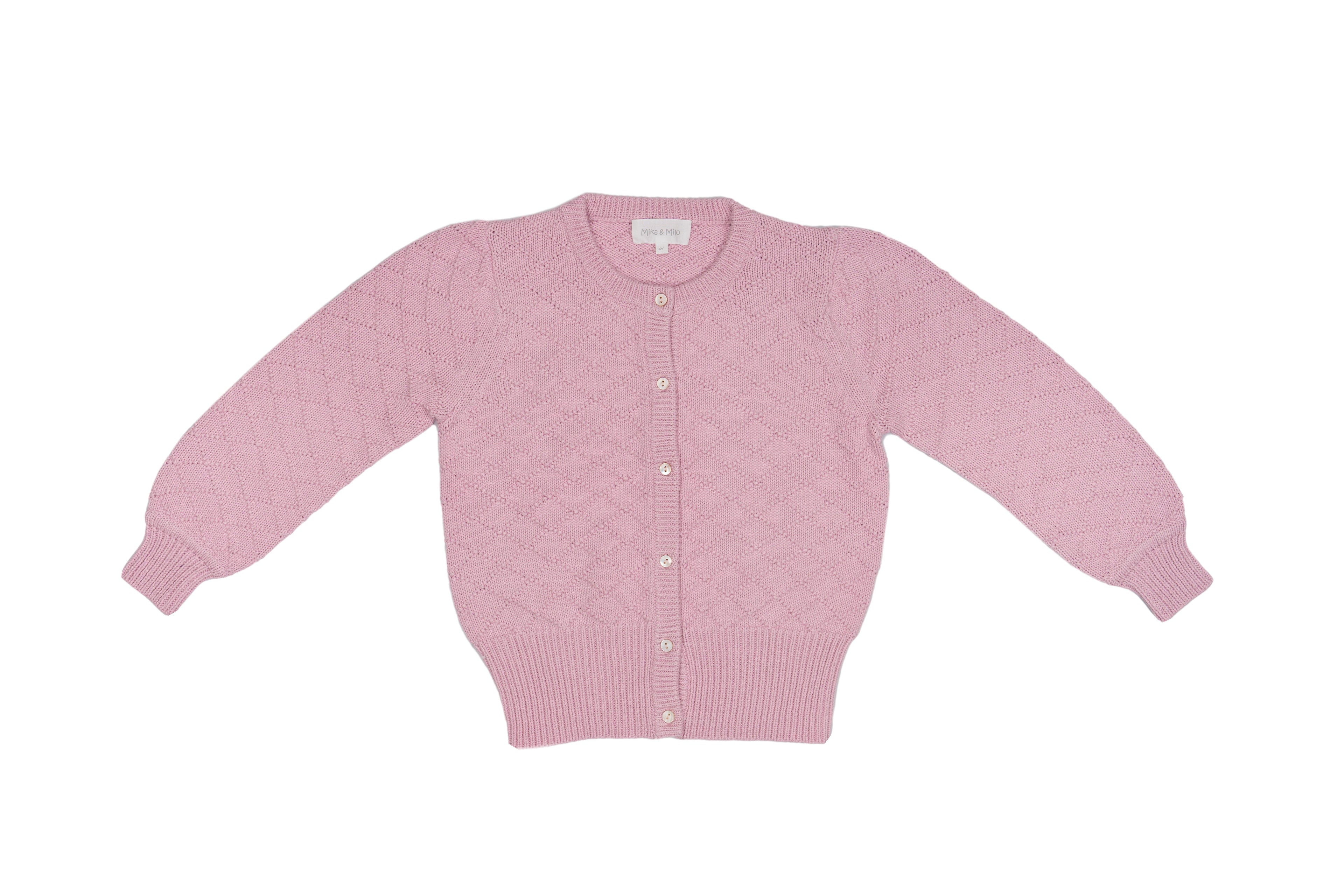 Diamond Knit Cardigan | Lilac